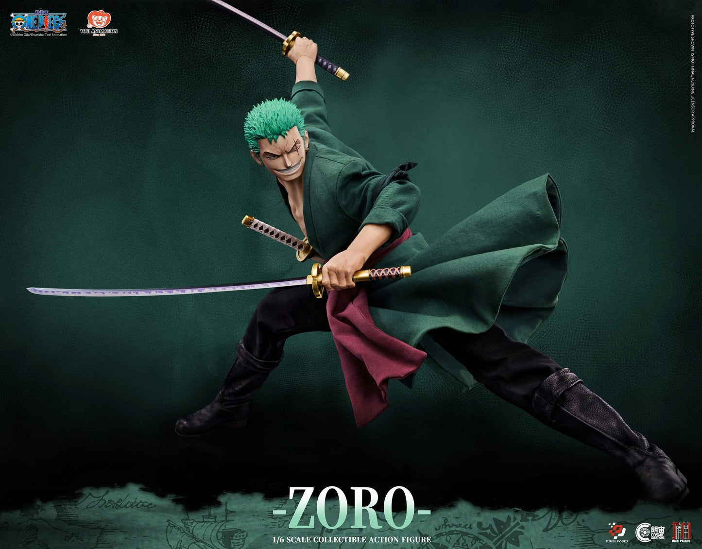 Pre-Order Pixel Poses - CosmicCreations × JIMEI PALACE - 《ONE PIECE》Roronoa Zoro 1/6 Scale Platinum Silicone Action Figure (Regular Version)