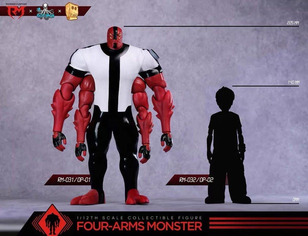 Pre-Order RemadCustom X Octopus Toy X Toy Mask RM031/OC01 - 1/12 Dial Hero Four-Arms Monster 6-inch Super Articulated Fabric Costume Figure