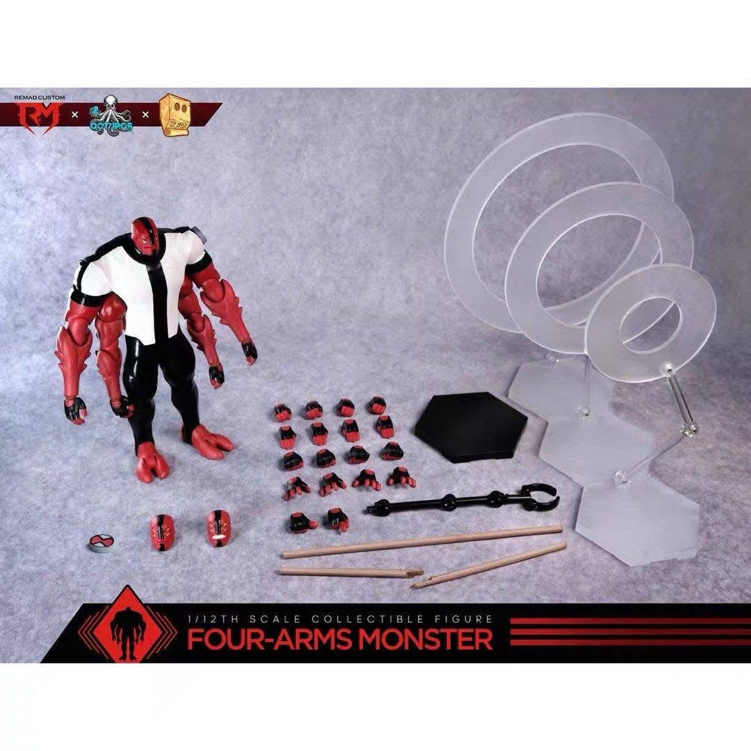 Pre-Order RemadCustom X Octopus Toy X Toy Mask RM031/OC01 - 1/12 Dial Hero Four-Arms Monster 6-inch Super Articulated Fabric Costume Figure