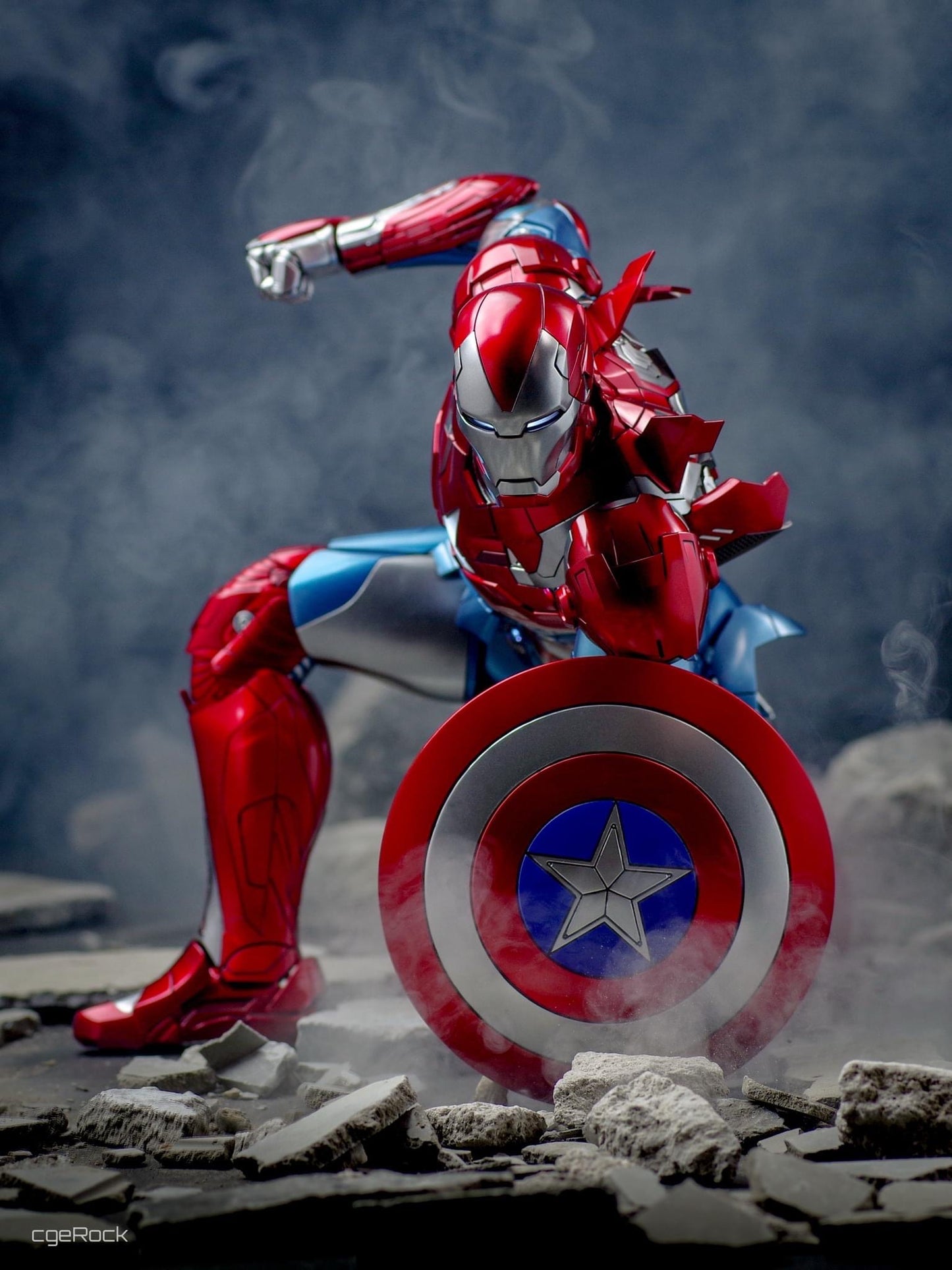 Hot Toys CMS021D68 Marvel Comics - Iron Patriot Collectible Figure [Hot Toys Exclusive]