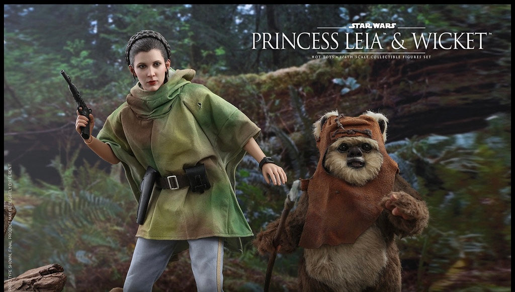 Hot Toys MMS551 Star Wars: Return of the Jedi - 1/6th scale Princess Leia and Wicket Collectible Figures Set