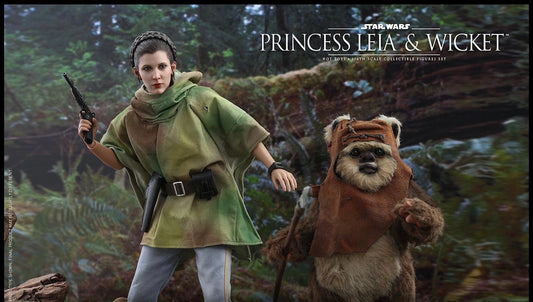 Hot Toys MMS551 Star Wars: Return of the Jedi - 1/6th scale Princess Leia and Wicket Collectible Figures Set