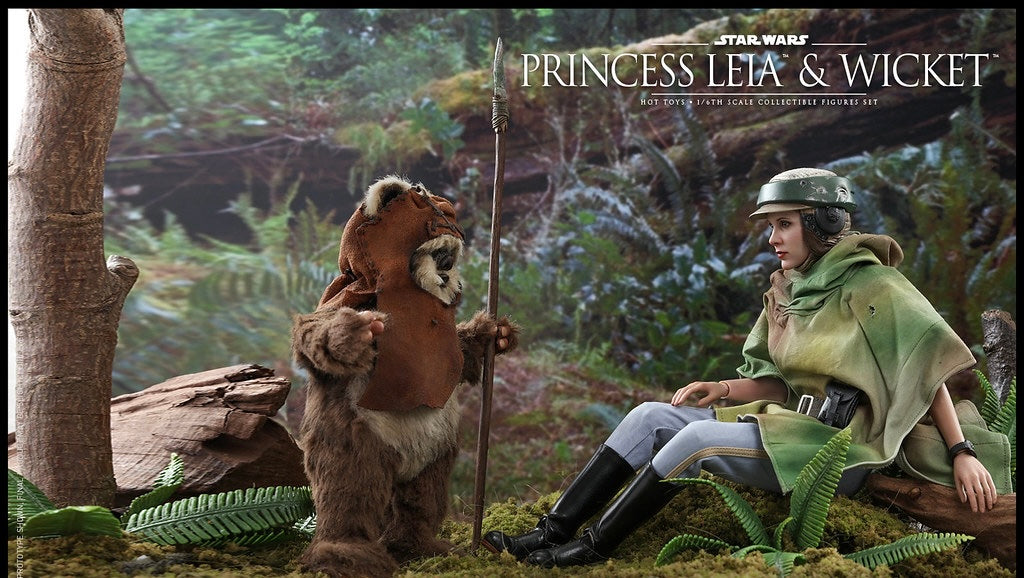 Hot Toys MMS551 Star Wars: Return of the Jedi - 1/6th scale Princess Leia and Wicket Collectible Figures Set
