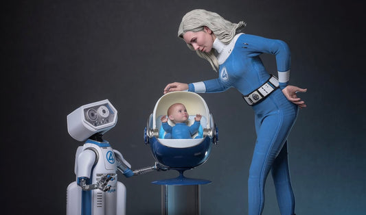 Pre-Order Hot Toys MMS824B The Fantastic Four: First Steps - 1/6th scale Invisible Woman and H.E.R.B.I.E. Collectible Set (Special Edition)