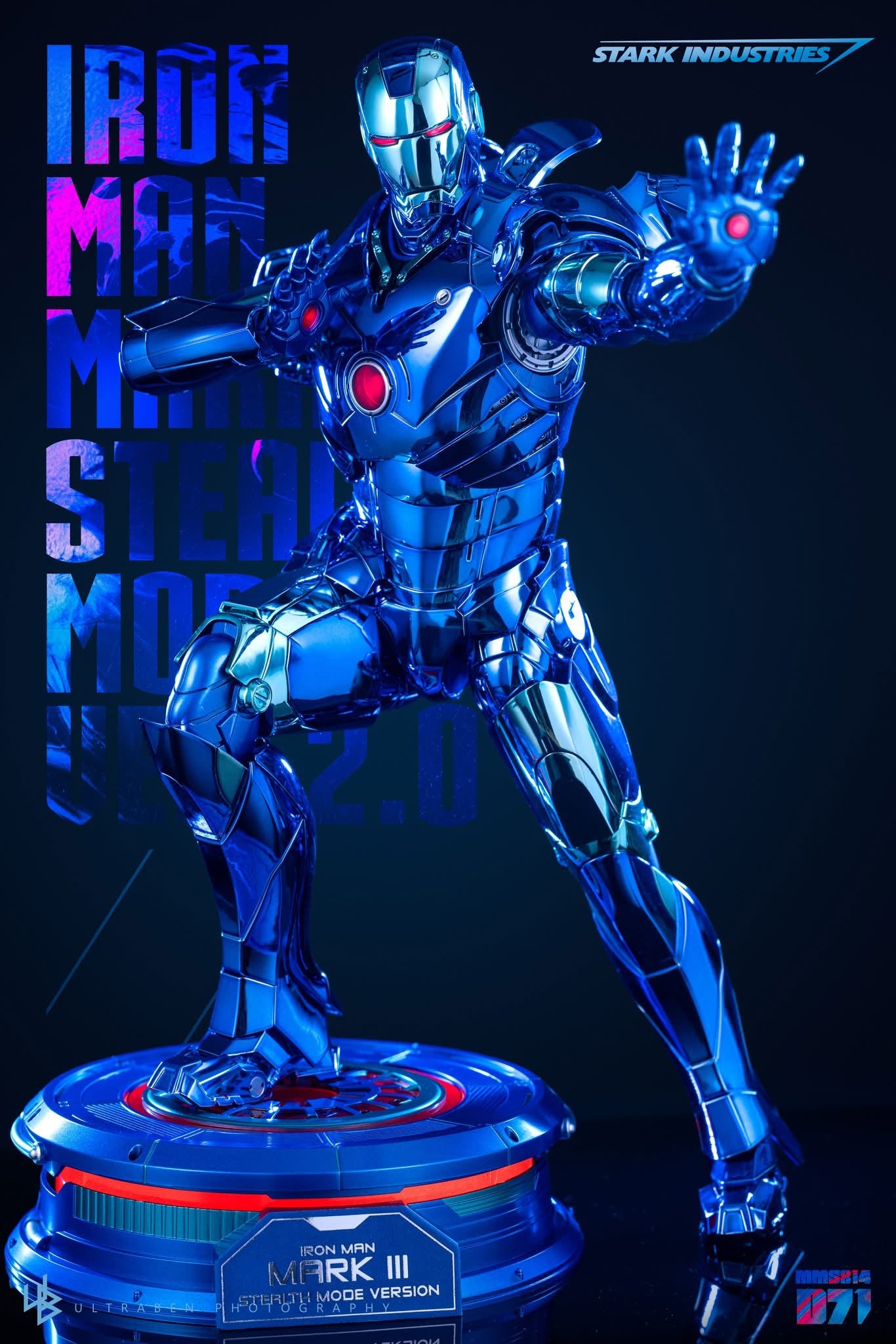 Hot Toys MMS814D71 Iron Man - 1/6th scale Iron Man Mark III (Stealth Mode Version) 2.0 Collectible Figure (Hot Toys Exclusive)