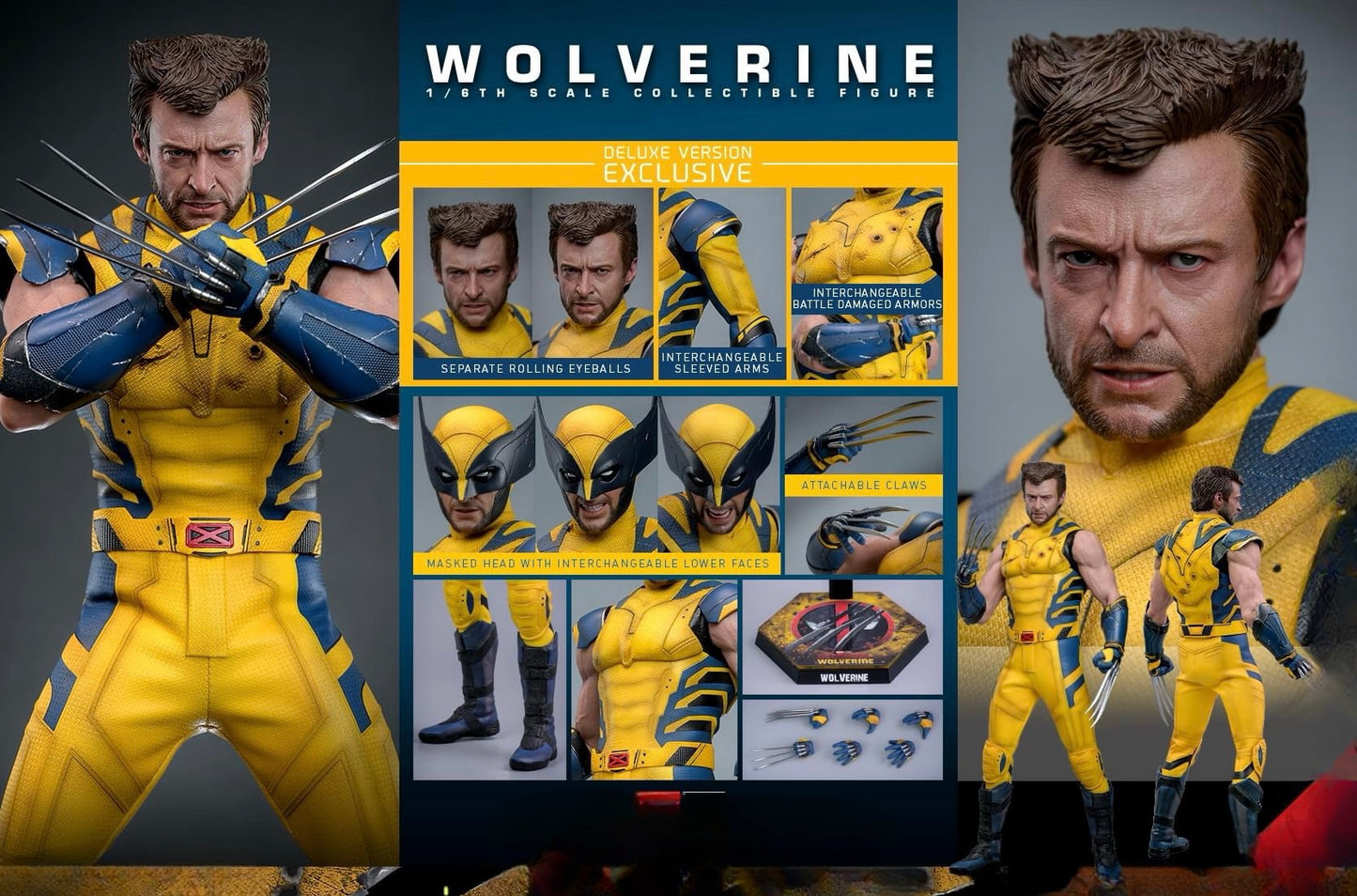 Pre-Order Hot Toys MMS754 Deadpool & Wolverine - 1/6th scale Wolverine Collectible Figure (Deluxe Version)