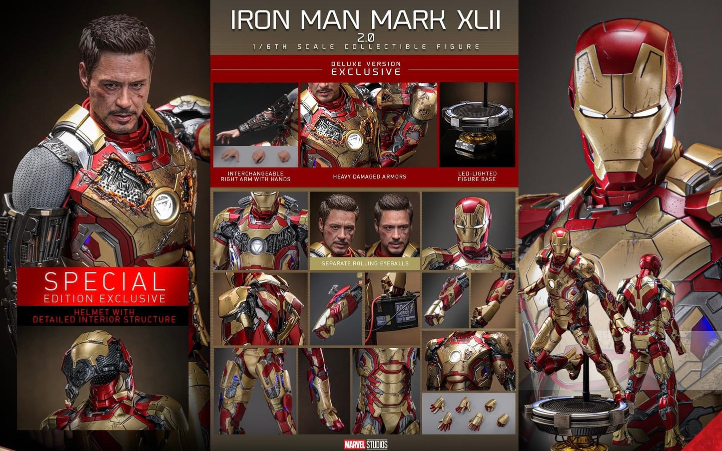 Pre-Order Hot Toys MMS759D66B Iron Man 3 - 1/6th scale Iron Man Mark XLII Collectible Figure (Deluxe Version) (Special Edition)