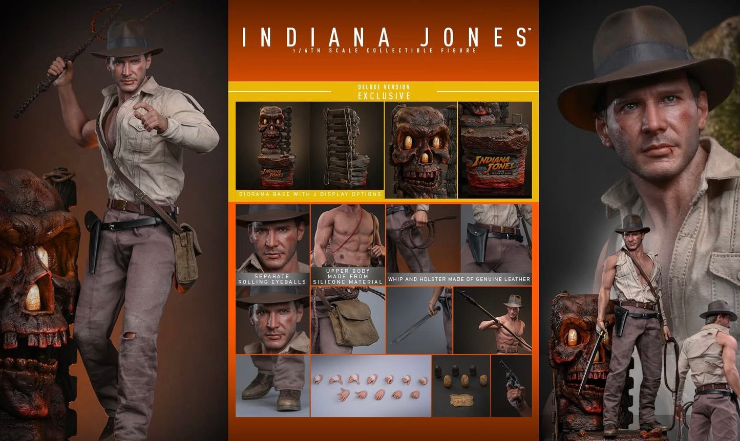 Pre-Order Hot Toys MMS861 Indiana Jones and the Temple of Doom - 1/6th scale Indiana Jones Collectible Figure (Deluxe Version)