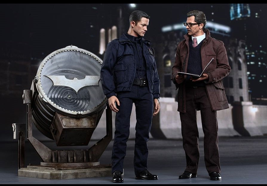 Hot Toys MMS275 The Dark Knight Rises - John Blake And Jim Gordon with Bat Signal Collectible Set