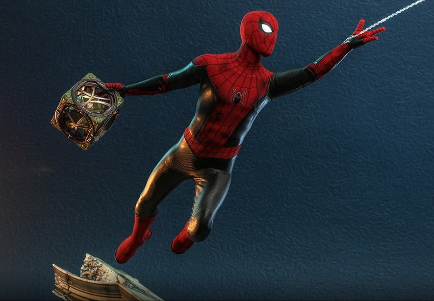Hot Toys MMS625 Spider-Man: No Way Home - 1/6th scale Spider-Man (Battling Version) Collectible Figure (Movie Promo Edition)