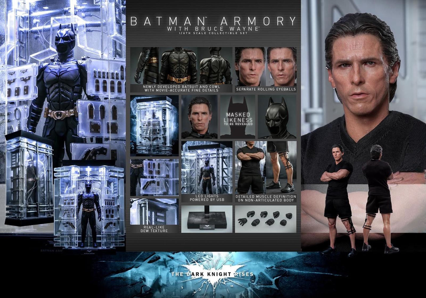 Hot Toys MMS702 The Dark Knight Rises - 1/6th scale Batman Armory with Bruce Wayne Collectible Set