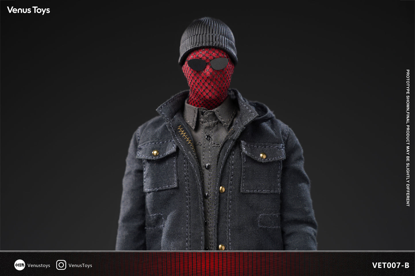 Pre-Order Venus Toys VET007-B - Night Vigilante 1/12 Scale Action Figure (Black Jacket)