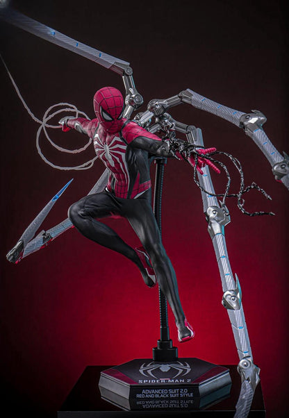 Hot Toys VGM66 Marvel's Spider-Man 2 - 1/6th scale Peter Parker (Advanced Suit 2.0) (Red & Black Suit Style) Collectible Figure (Hot Toys Exclusive)