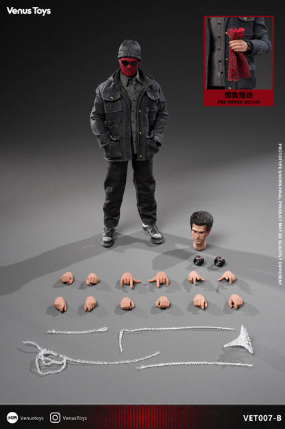 Pre-Order Venus Toys VET007-B - Night Vigilante 1/12 Scale Action Figure (Black Jacket)