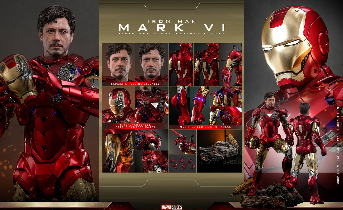 Pre-Order Hot Toys QS025 Hot Toys  Iron Man 2 Iron Man Mark VI 1/4 Quarter Scale Collectible Figure